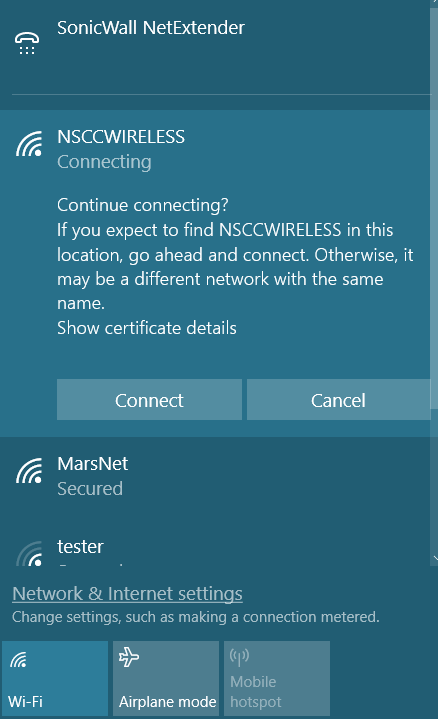 Windows Wifi Connect