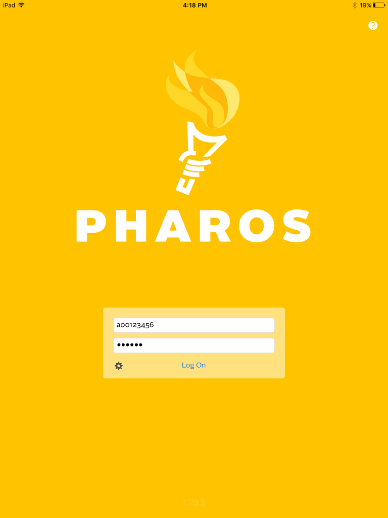 Pharos iOS login