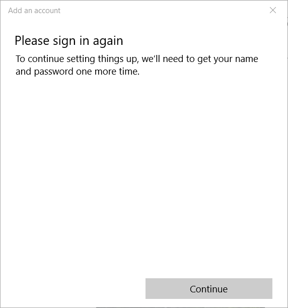 Sign In again prompt